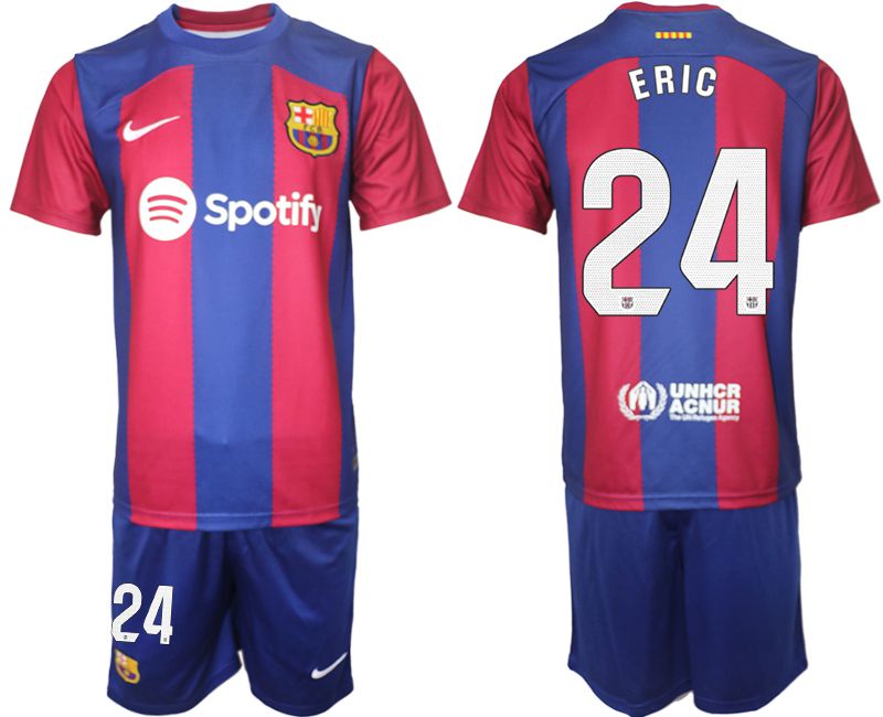 Men 2023-2024 Club Barcelona home red #24 Soccer Jersey